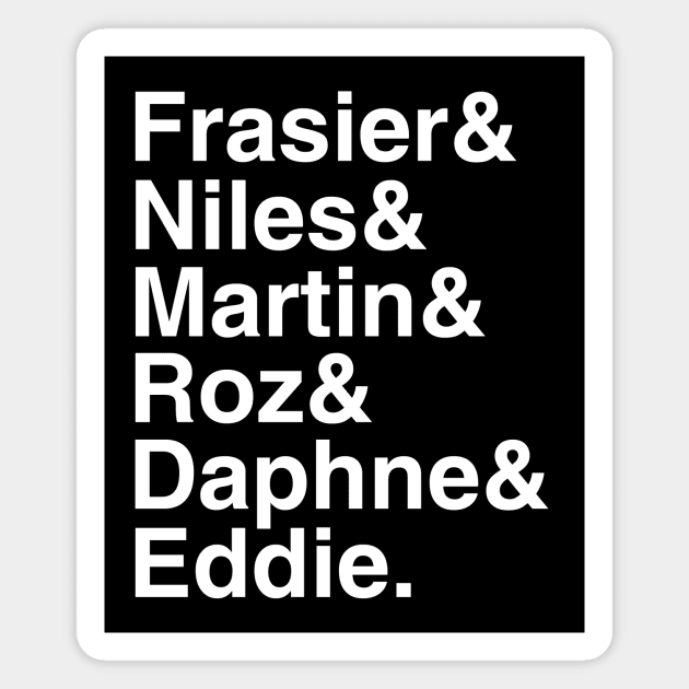 90s Sitcom Helvetica List Magnet by GloopTrekker